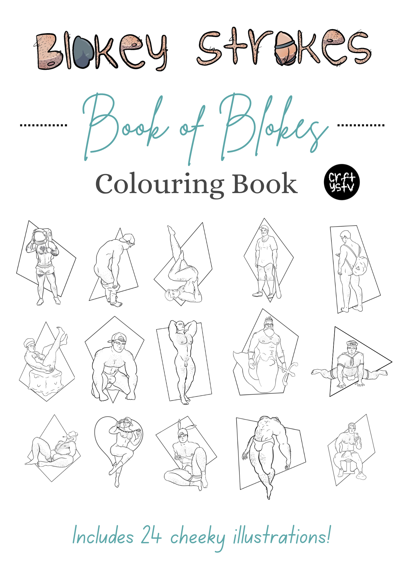 Book of Blokes Printable Colouring Book | Blokey Strokes
