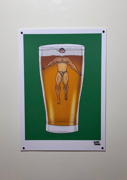 Hard Earned A4 Print | Blokey Strokes