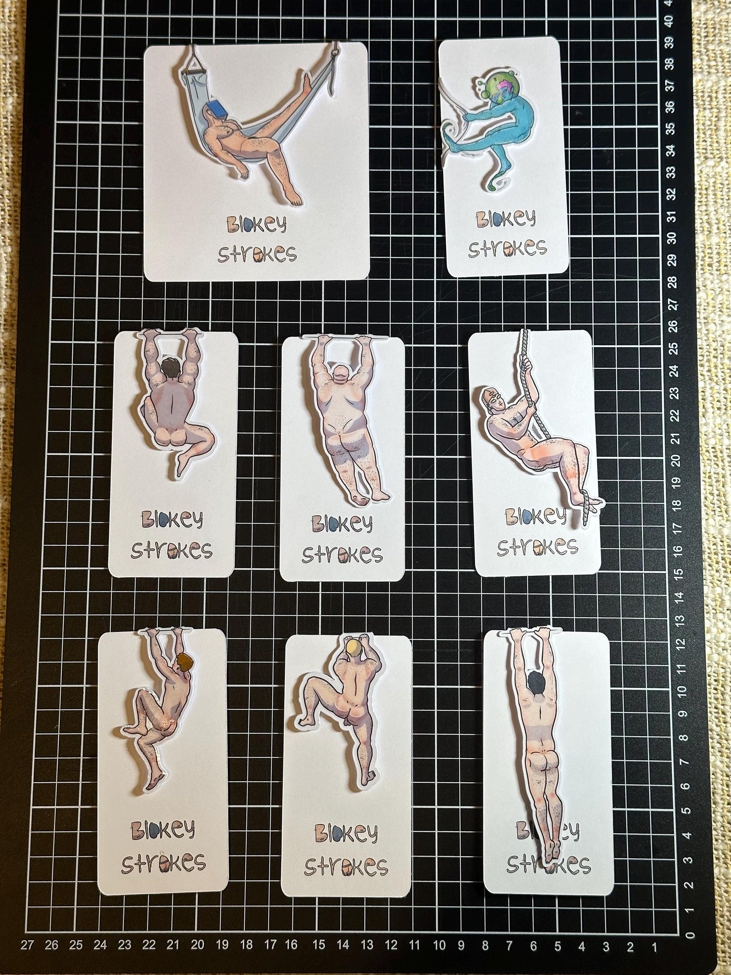 Naked man magnetic bookmark designs