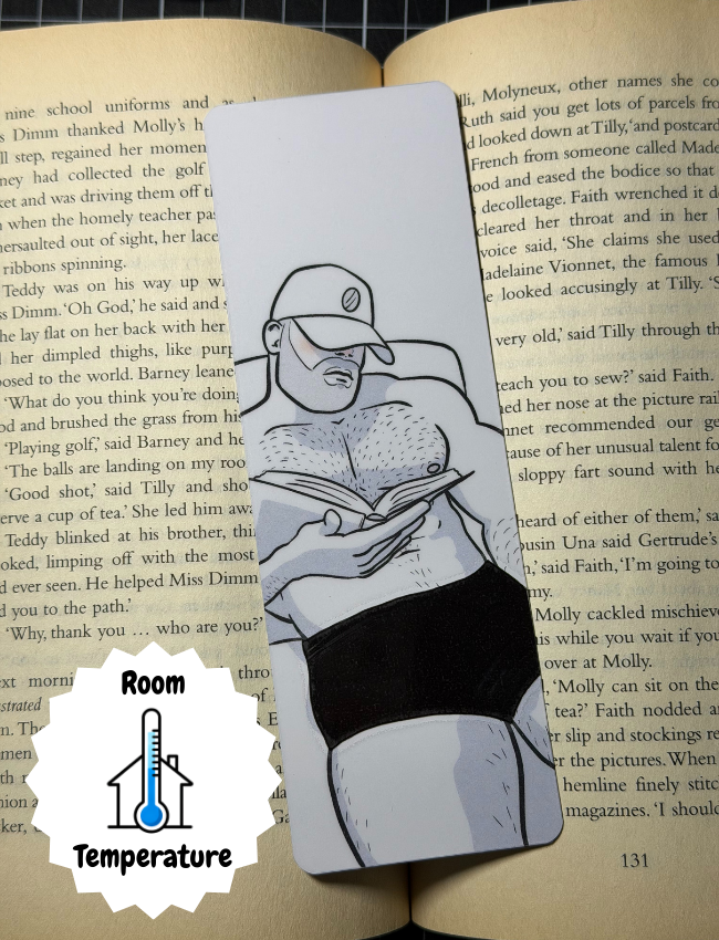 Naked Man Heat Reactive Bookmark - Toasty Tony | Blokey Strokes