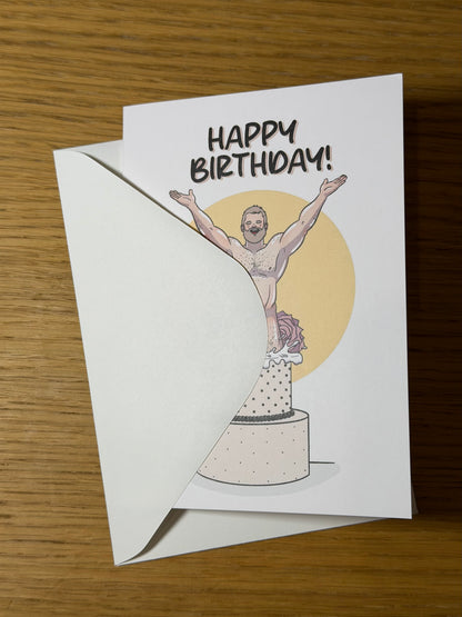 Caked-Up Birthday Card | Blokey Strokes