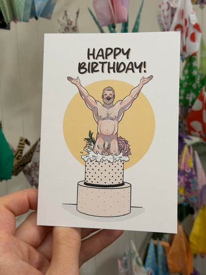 Caked-Up Birthday Card | Blokey Strokes