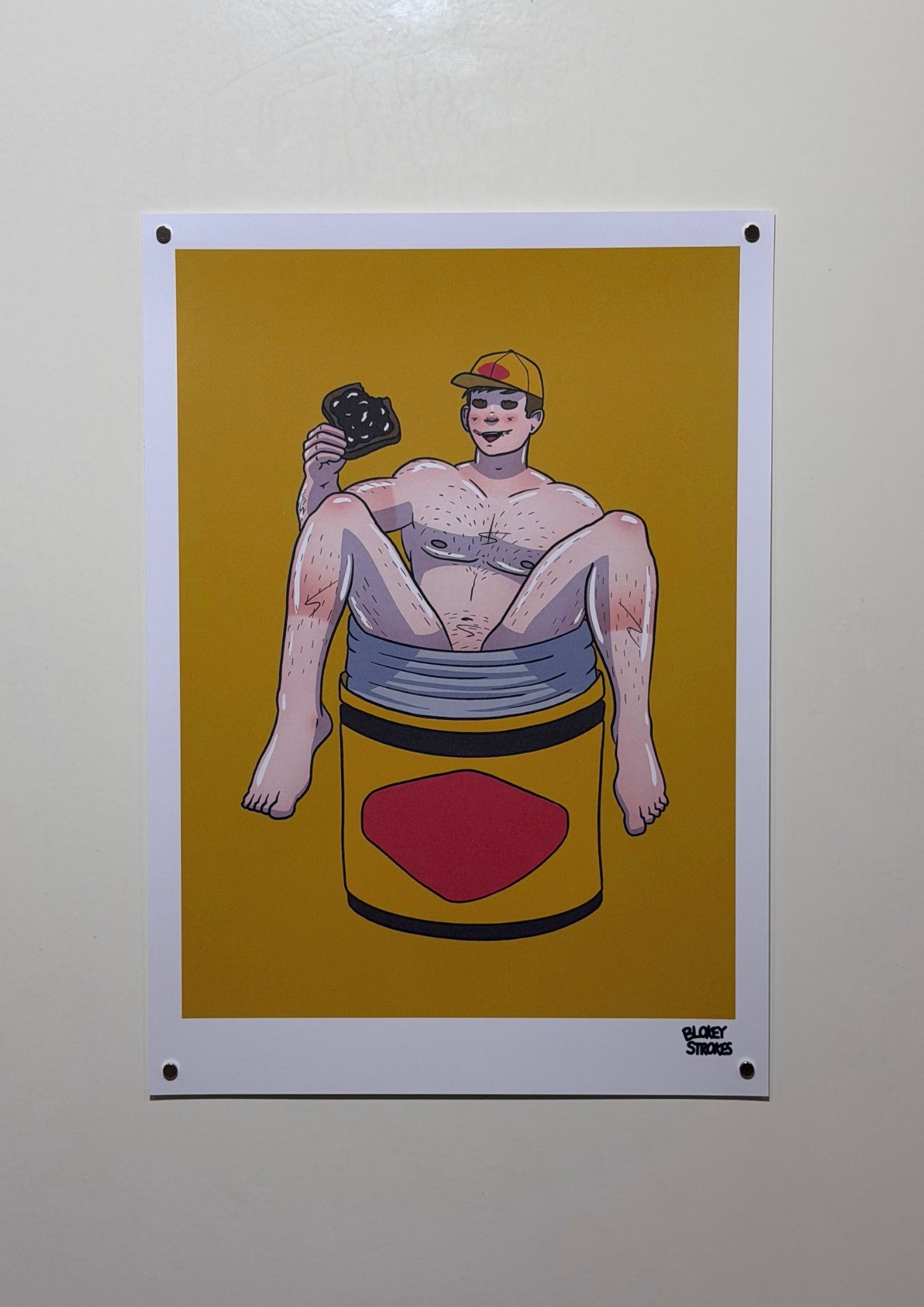 Happy A4 Print | Blokey Strokes