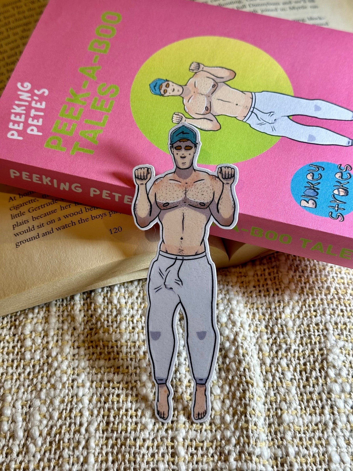 Spicy bookmark sweatpants in book